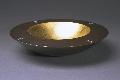 Flat Top Double-Walled Bowl: 3.5H x 14 Diameter, Copper, 23K Gold Leaf, Pigmented Resin, Lapis Lazuli, Sterling Silver