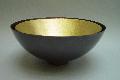 Nested pedestal bowl:  4H x 9 Dia; Copper, 23K gold leaf (hammered inner bowl)