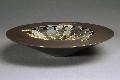 Flat Top Double-Walled Oak Leaf Bowl: 3.5 H x 16 Diameter Copper, Sterling Silver, Gold Electroplate