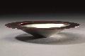 Hammered Rimmed Bowl with Off-set Rim: 2 H x 12 Dia; Copper, Sterling Silver; Paint